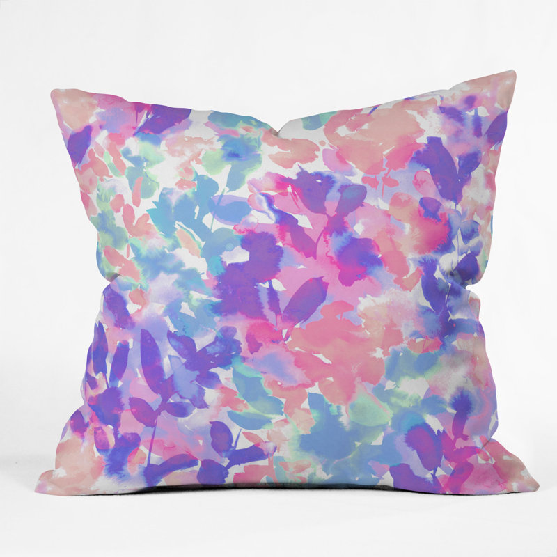 Coussin décoratif intérieur/extérieur en gras intuition jacqueline maldonado, 16 po x 1 po, Bleu / Mauve