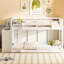 Lit superposé simple en bois massif blanc avec rangement pratique, 4 tiroirs et 3 tablettes - blanc, espace généreux-82035817-82035819