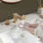 Waterfall Widespread Bathroom Faucet with Drain Assembly-95110732