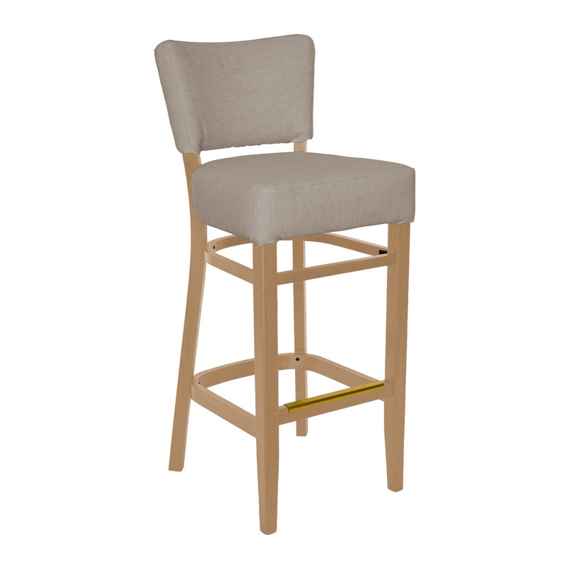 Tabouret de bar Madison, Gris clair, Bois naturel