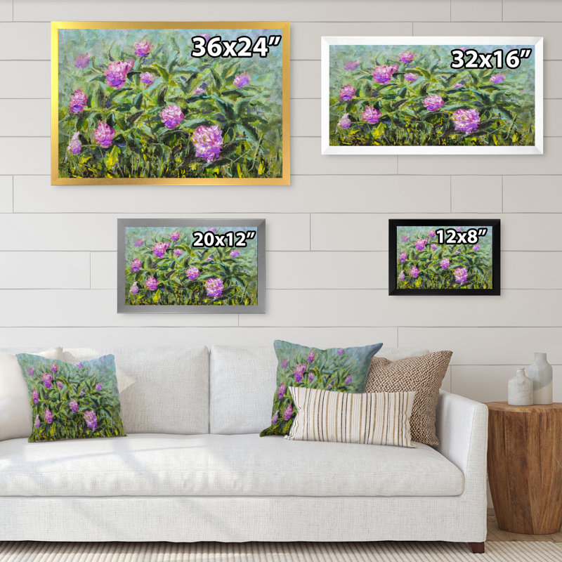 «Purple Rose Flower Bouquet», reproduction sur toile flottante, H 8 po x l 12 po x P 1 po, Cadre photo noir