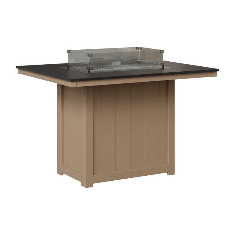 Foyer de table berlinois Donoma, H 36 po x l 41 po x P 54 po, Hammered Top Black with Weatherwood Base