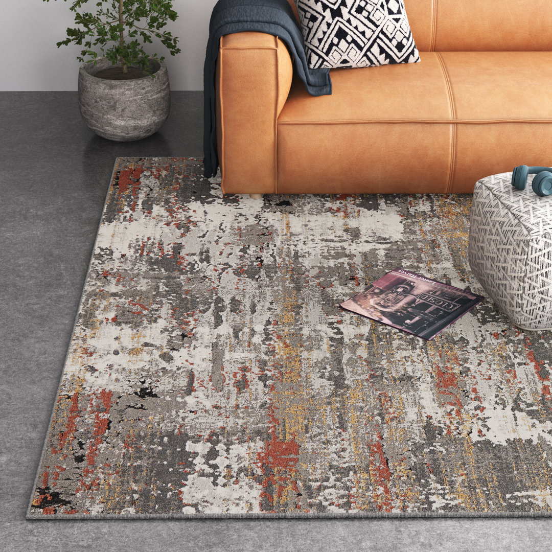 Keishasha Modern Grey/Multi Area Rug, Easy Cleaning, Non Shedding, Bed Room, Living Room, Dining Room, Kitchen 17 Stories Rug