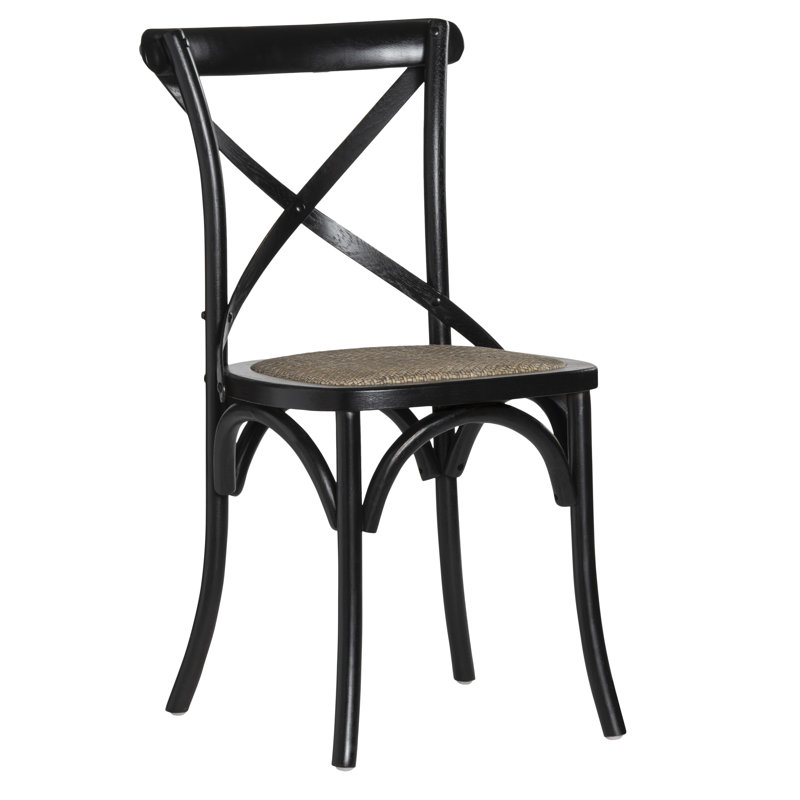 Distressed Black Cross-Back Chair