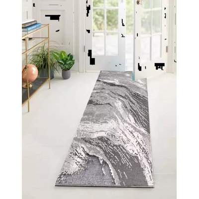 Abstract Flatweave Shag Area Rug