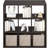 Simple Open Back Cube Storage Organizer, Standing Shelf, 9-Cube, Dark Oak