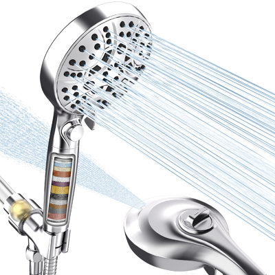Chrome 8-Function High-Pressure Filtered Handheld Shower Head