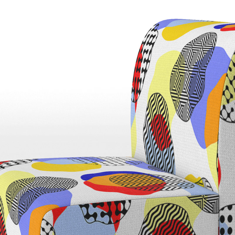 Fauteuil de chambre rembourré multicolore à motif de cercles multicolores
