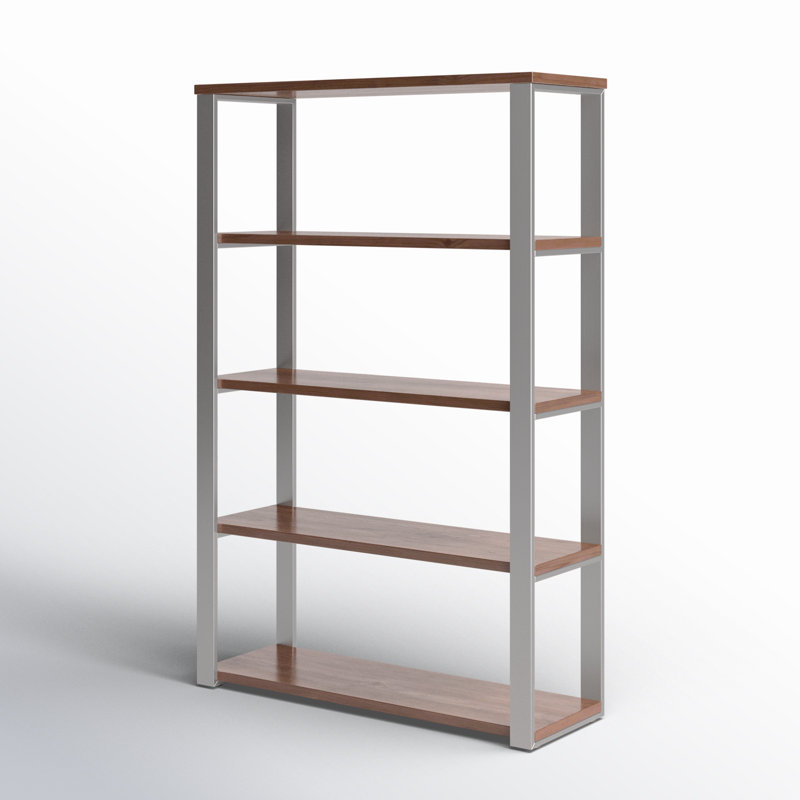 Kenyon Shelving Unit, Silver/Walnut