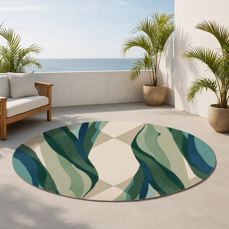 Tapis intérieur et extérieur Lunar Horizon, Rond 5 pi