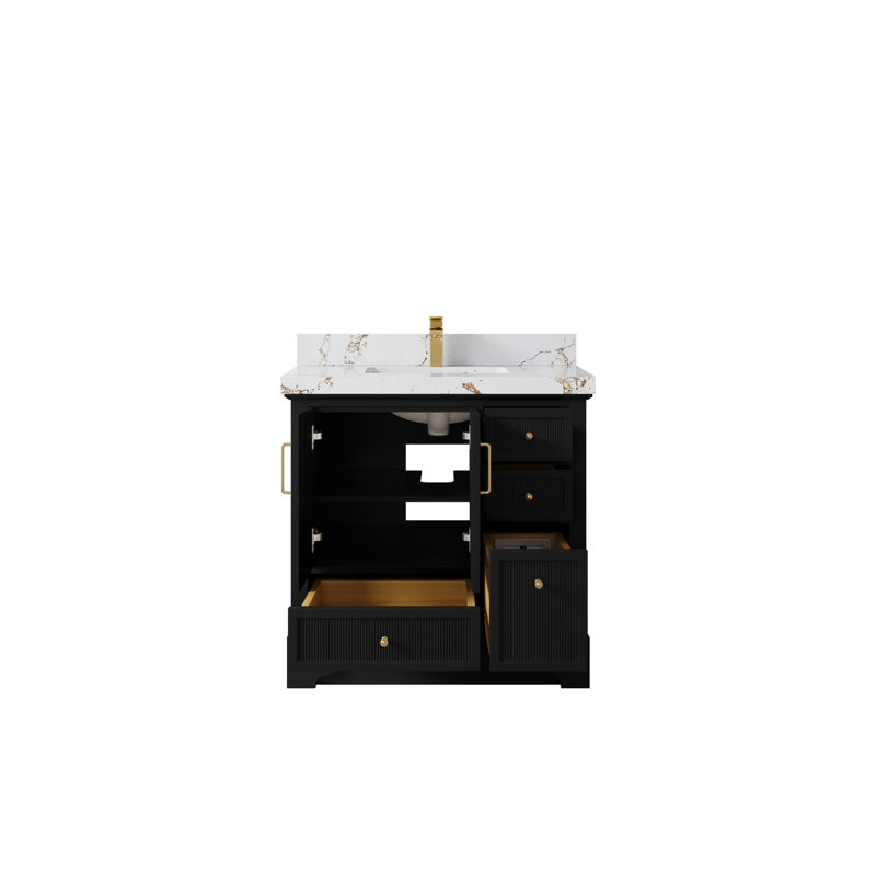 Alys 36'' Single Bathroom Vanity with Quartz Top