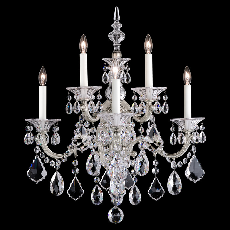 La Scala 5 - Light Candle Wall Light, French Gold, Heritage Clear