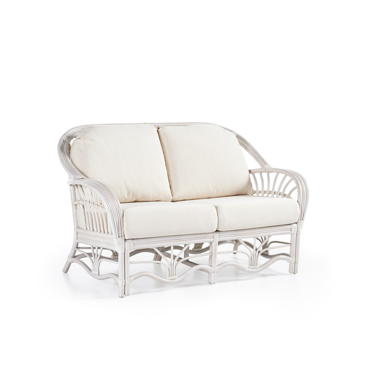 Causeuse Acworth, Grège naturel Dening, Blanc