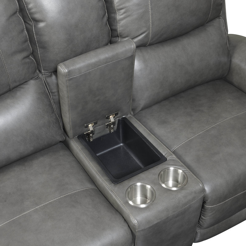 Kittitas Upholstered 75'' Power Reclining Loveseat, Gray
