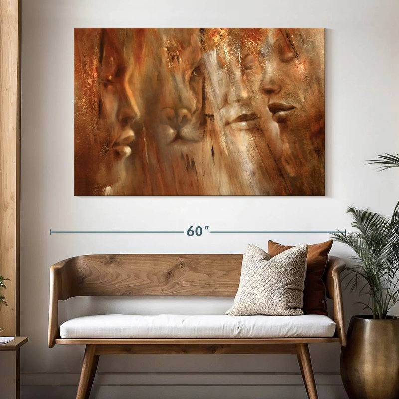 Leisha Faces II, 34" H x 51" W