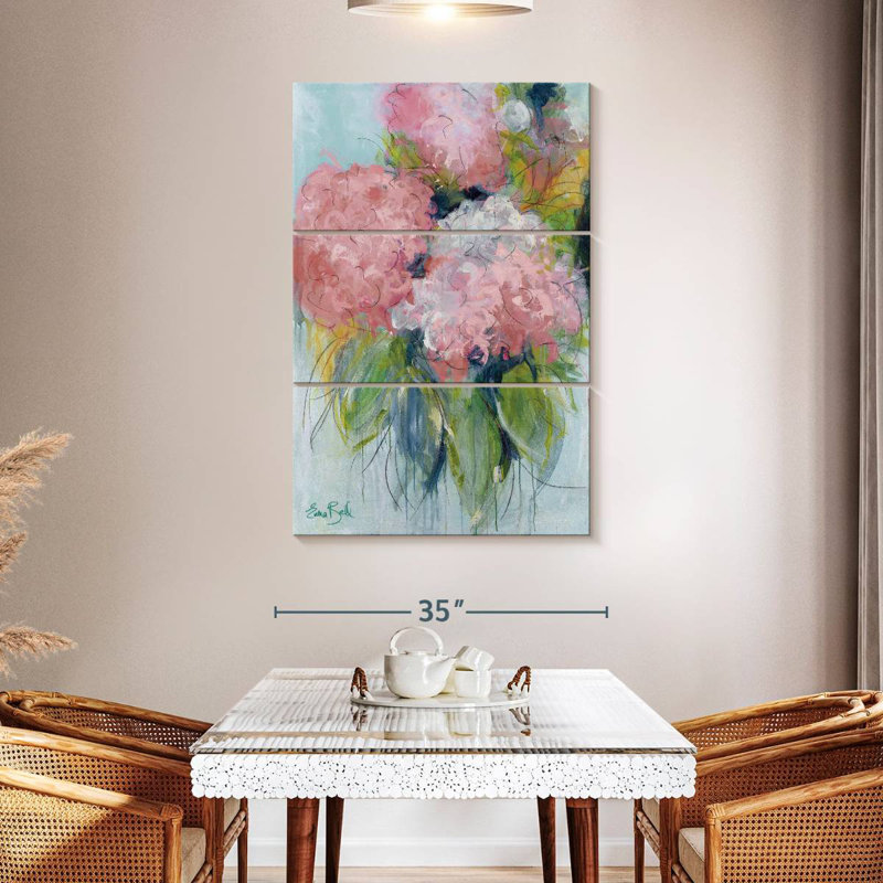 Avery Pink Hydrangeas I, 50" H x 32" W