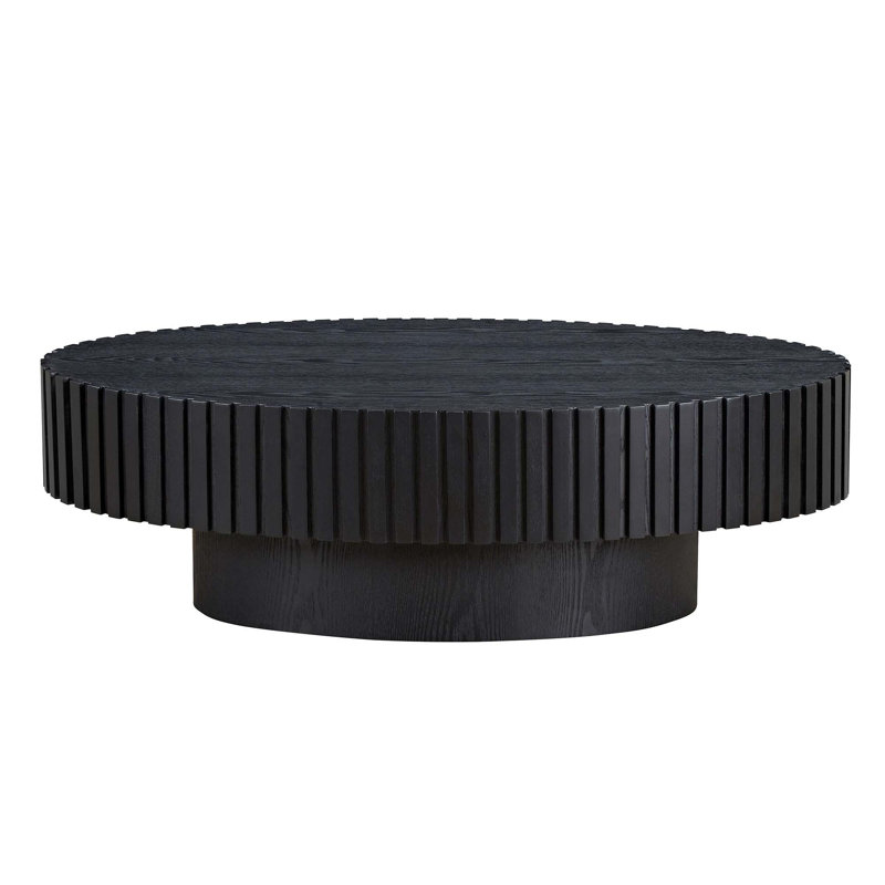 Handcraft Oval Drum Coffee Table, Black