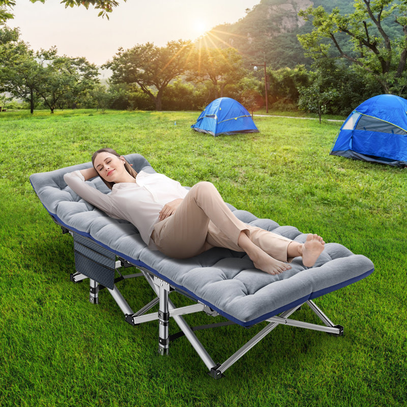 Folding Camping Cots with Thicker Mattress and Carry Bag for Adults 880lbs, Heavy Duty 28" Wide