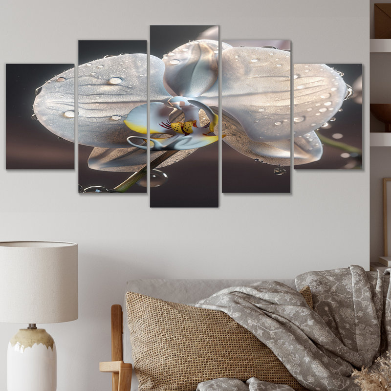 Calin - Fleurs, reproduction sur toile - 5 panneaux