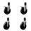 5 Inch Phenolic Swivel 1-5/8 Inch Expanding Stem Caster Set 2 Total Lock Brakes