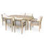 Ensembles de salle à manger d'extérieur, chaises en bois d'acacia et corde, salle à manger familiale moderne et rustique