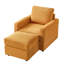 Chaise longue moderne en velours côtelé jaune, fauteuil confortable pour le salon, canapé d'angle décontracté, réglable et lavable, large