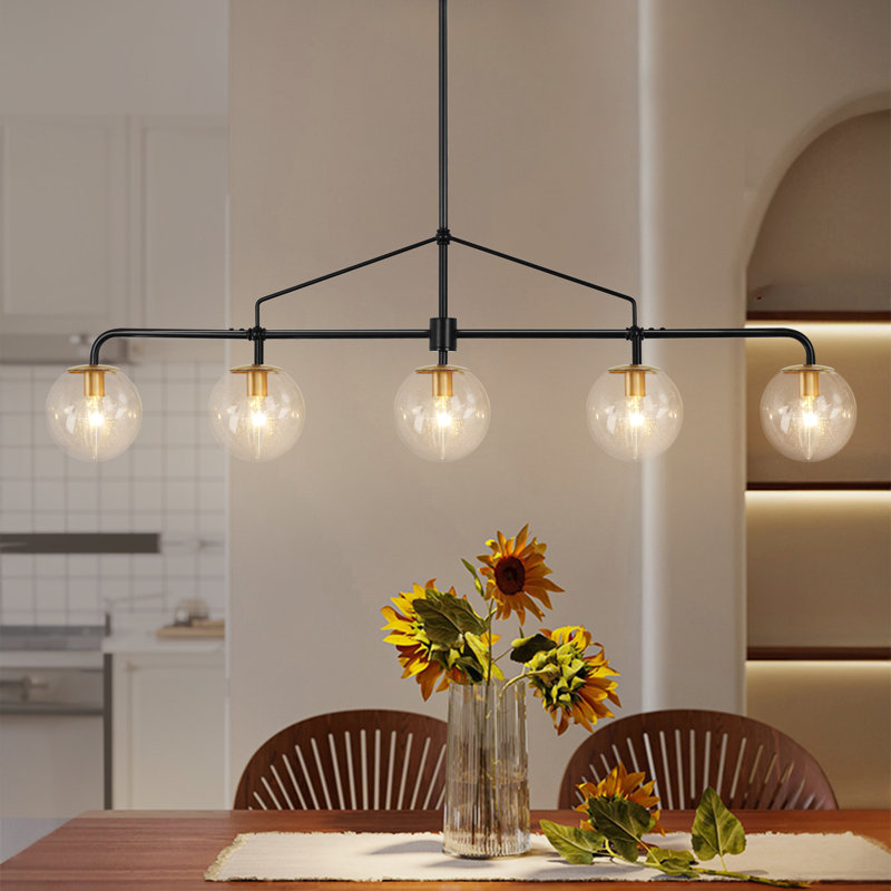 5 - Light Dimmable Sputnik Chandelier Modern Linear Chandelier Glass Chandelier For Kitchen Island