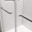 Double Sliding Frameless Shower Door In Brushed Nickel With Soft-Closing And 3/8 Inch Clear Glass