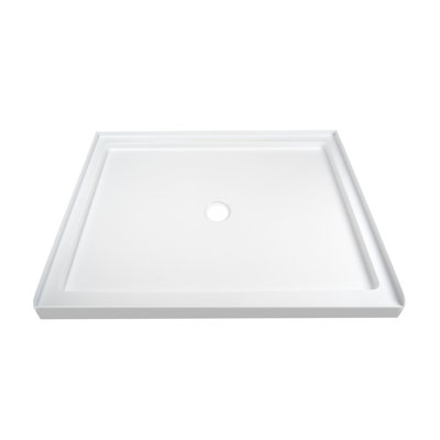 DeerValley 48" Rectangle Shower Base White Acrylic with Single Threshold Shower Pan, Non-slip Design