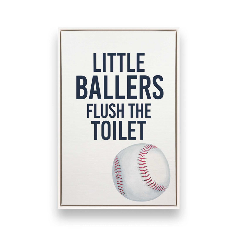 Little Ballers Flush The Toilette, H 48,75 po x l 32,75 po, Cadre flottant, Blanc opaque