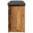 vidaXL Shoe Bench Rustic Wood, Dark Gray Engineered Wood, Polyester