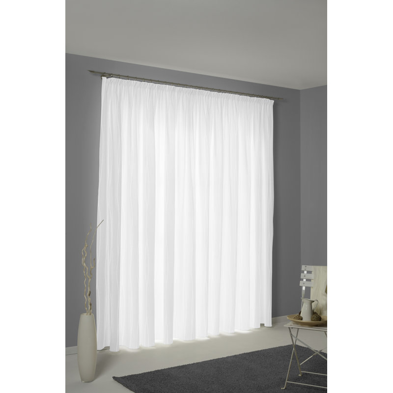 Bohy Room Darkening Curtain Single Panel, White, 245cm H x 135cm W