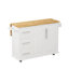 Chariot pour îlot de cuisine 43,31 po - plateau extensible, 2 armoires + 3 tiroirs + supports