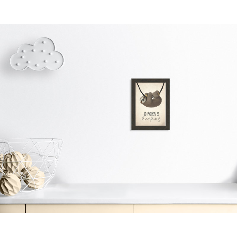 «Sleeping», art encadré, H 16 po x l 12 po x P 0,63 po, Cadre à texture grain de bois noir