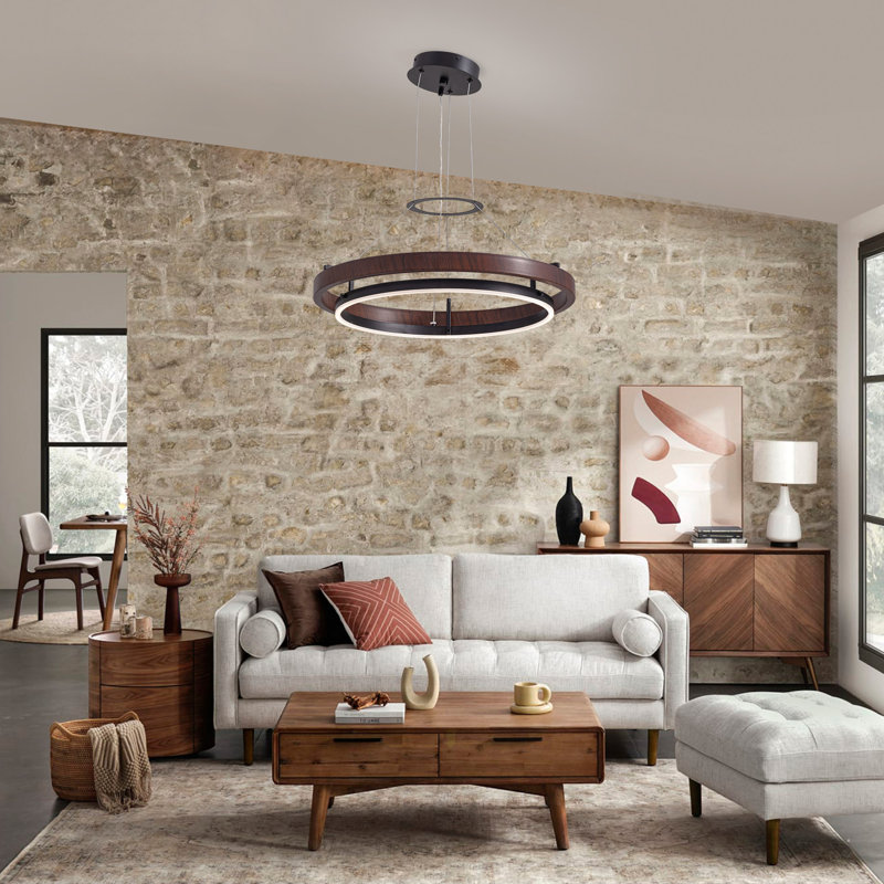 Reiser Dimmable 1-Light LED Chandelier with Remote Control, Industrial Rustic Modern Lighting, 63"H x 23.6"W x 23.6"D