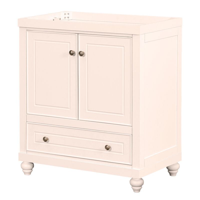 Meuble-lavabo de 30 po sans lavabo, base seulement, armoire avec portes et tiroir, cadre solide et panneau de fibres à densité moyenne