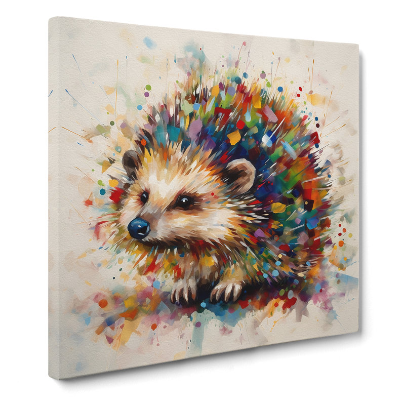 Hedgehog Abstract Art No.1 - No Frame Print, 35cm H x 35cm W x 3cm D