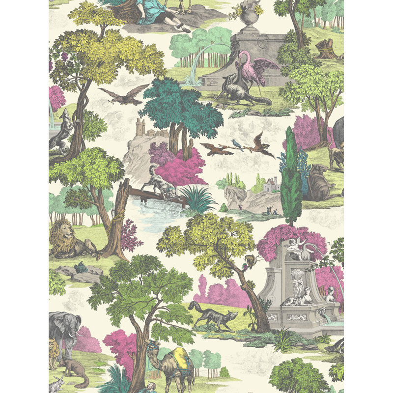 Versailles Grand Toile Wallpaper Roll, Pink