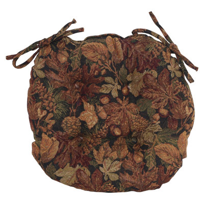 16-Inch Round Woven Tapestry Tufted Chair Cushions (Set Of 2)