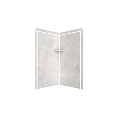 Contour de douche FlexStone Splendor l 40 po x P 40 po x H 80 po à Breccia Paradiso