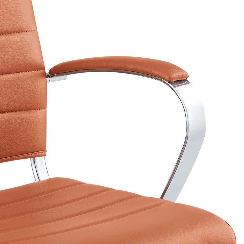 Terracotta High Back Swivel Office Chair with Chrome Base