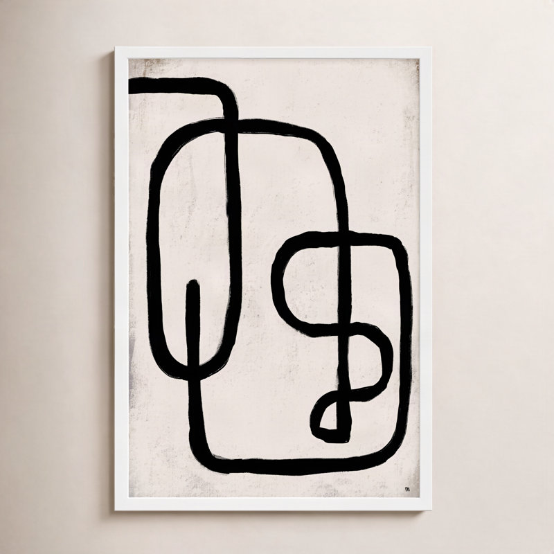 Linework 2 Painting by StudioM, White Framed Paper, 50" H x 35" W x 1.25" D