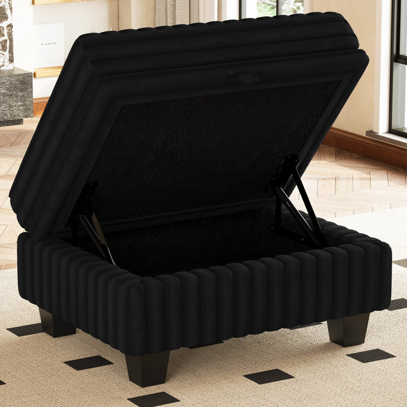 Module de repose-pieds pour canapé modulaire Isolde, Noir