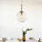 1-Light Ribbed Glass Globe Pendant