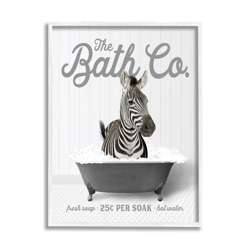 «Trinx Bubble Bath», art giclée encadrée par lettrage et doublure, H 20 po x l 16 po x P 1,5 po
