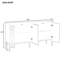 Buffet beige d'étude - Porte courbée avec rainure arquée, console élégante et conception, capacité de tablette de 55 lb