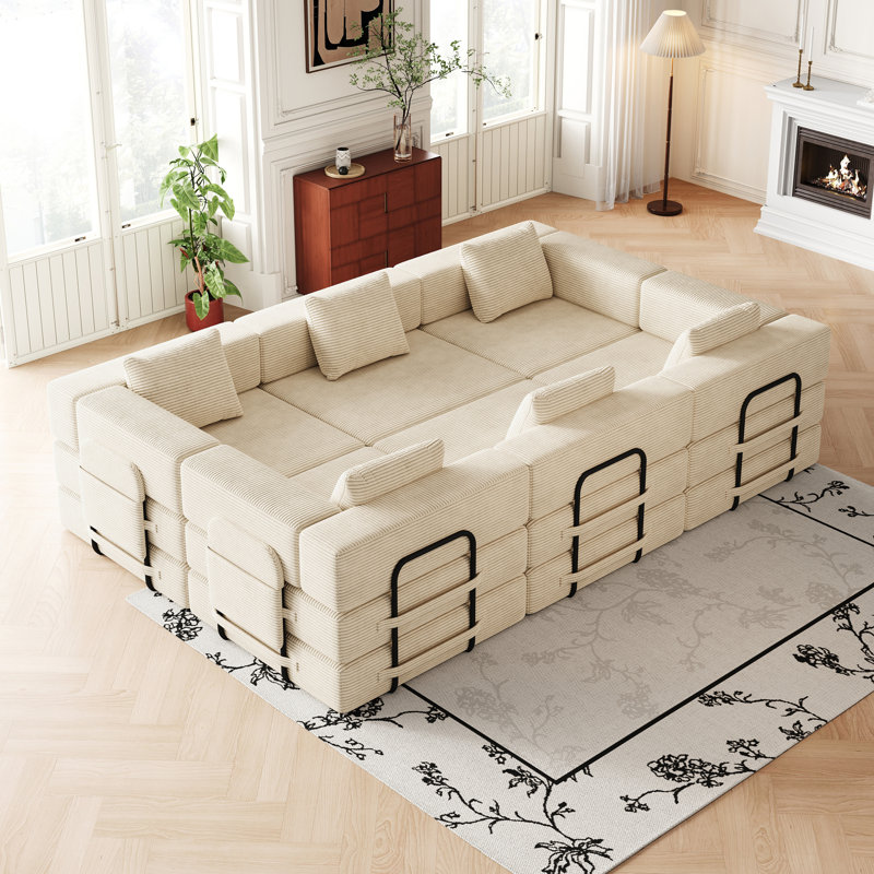 Canapé-lit pliant, Tissu beige