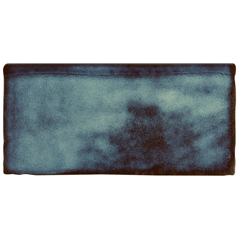 Antic Special 6" x 3" Ceramic Bullnose Tile Trim in Agua Marina
