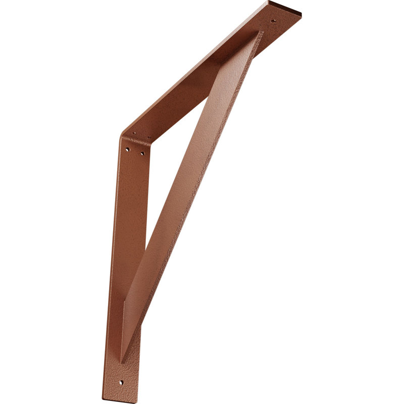 Support traditionnel en acier, H 16 po x l 2 po x P 16 po, Cuivre martelé
