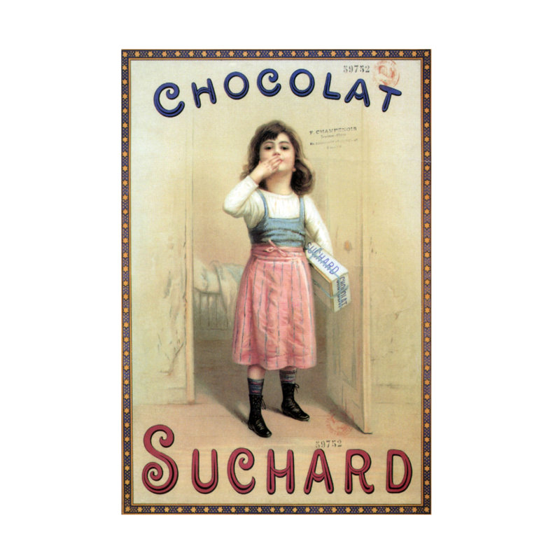 «Inconnu», affiche publicitaire d'art sur toile pour Suchard, France, 1900, H 24 po x l 16 po